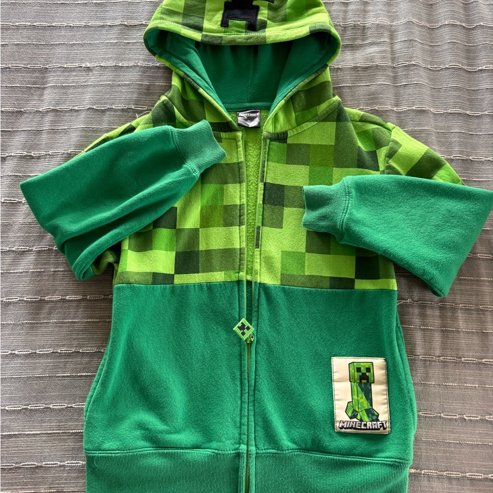 Boys' Green Creeper Hoodie Zip-Up